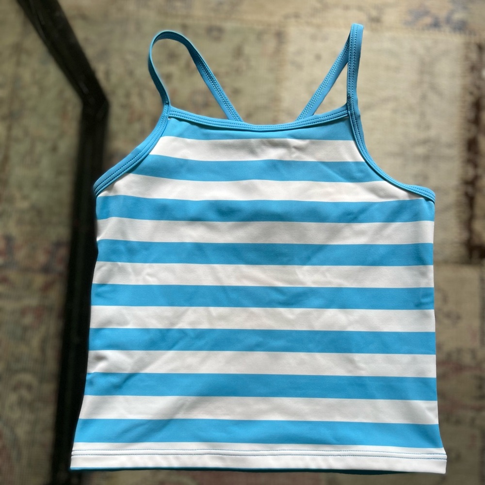 Hanna Anderson Classic Blue And White stripe Swim Tankini Top